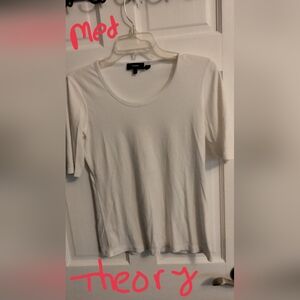 Theory White Short Sleeve Top